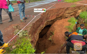 Dégâts de la pluie sur l’axe Labé-Dakar : La voie fermée à la circulation après une énorme faille