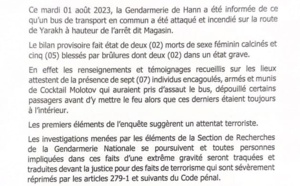 Attaque d'un bus: Les premiers éléments de l'enquête, suggèrent un attentat terroriste (Procureur de la République)