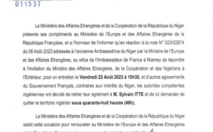 Niger : La junte au pouvoir expulse l’ambassadeur de France déclaré Persona no grata (Officiel)