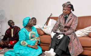 Cheikh Ahmadou Kara Mbacké avec l'une de ses épouses Soxna Faty Issa Dieng Mbacké, première femme à présenter le journal télévisé au Sénégal (Photos)