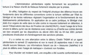 Supposée violence exercée sur un détenu à la MAC de Rebeuss : Les précisions de l’administration pénitentiaire