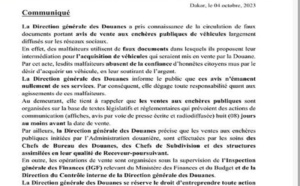 Tentatives d’arnaque par vente aux enchères : La Direction générale des Douanes alerte et reprécise les règles