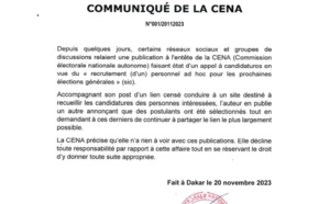 Appel à la prudence sur un prétendu recrutement : Mais qui tente d’arnaquer via la CENA ?