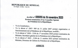 Décret de nomination : Mohamadoune Araby Niass nommé Conseil spécial du président de la République