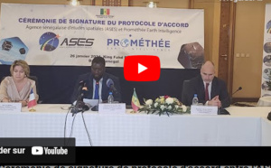 Cérémonie de signature de protocole d'accord entre l'ASES et Prométhée Earth Intelligence