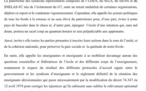 Adhésion à la plateforme « Arr Sunu Election » et paralysie du système éducatif... : Les syndicats d enseignants divisés