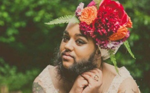 Harnaam Kaur, une "femme à barbe" pose en robe de mariée