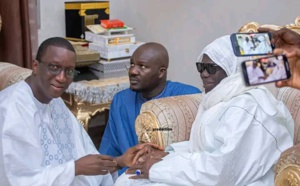 Photos/ Touba : L'ancien PM Amadou Ba reçu par Serigne Mountakha et Serigne Bass Abdou Khadre