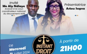 « Instant Droit » sur Leral Tv, ce mercredi : Astou Sagna et son invité, Maître Aly Ndiaye, Avocat à la Cour feront une immersion sur la loi sur les divorces et ses contours