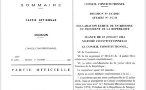 Bassirou Diomaye Faye remet sa déclaration de patrimoine au Conseil Constitutionnel : Les détails