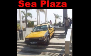 C’est vraiment le code de la déroute au Sénégal…Un autre taxi sur des escaliers à l’hôtel Sea Plaza