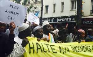 En images-Grande marche de la communauté Sénégalaise de France, suite à l'incendie de la rue Myrha (Paris)