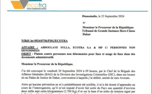 Accusé d’avoir convoyé de l’or par jet privé vers l’extérieur du pays : Après sa convocation à la Dic, Abdoulaye Sylla, DG d'Ecotra, porte plainte, pour faux et usage de faux…