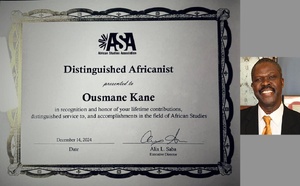 Le Sénégal honoré aux États-Unis : Pr. Ousmane Oumar Kane reçoit le prestigieux Distinguished Africanist Award