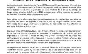 La conférence de presse du CDEPS interdite: La CAP dénonce et rappelle à l'ordre Sambou Biagui