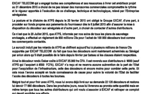 ACHAT ET DISTRIBUTION DE DÉCODEURS TNT : EXCAF confirme avoir signé avec ATPS qui n'a pas respecté ses engagements
