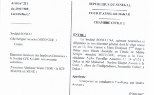 Arret n°211 du 29 juillet 2021-SOFICO contre DGID: Retour sur les faits (Documents)