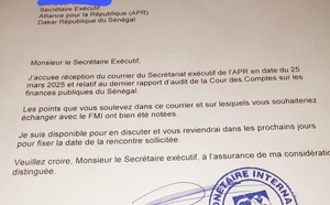 Réponse du FMI au Secrétariat Exécutif de l’Apr
