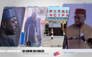 Centre des Grands Brulés : Cérémonie de pose de la première pièrre,  présidée par le Premier Ministre, Ousmane Sonko