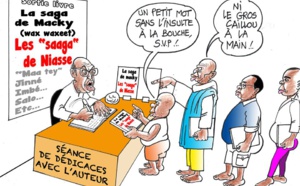Séance de dédicace du livre "saaga" de Pa Niasse, A mourir de rire