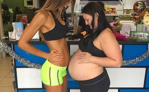 Cette photo a été prise alors qu’il n’y avait que quatre semaines d’écart entre les deux grossesses