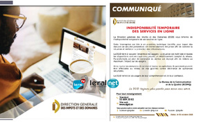 Indisponibilité temporaire des services en ligne de la DGID: Des mesures prises pour rétablir le réseau