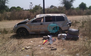 Les images de l'accident  qui a failli coûter la vie à Doudou Ndiaye Mengue et sa famille