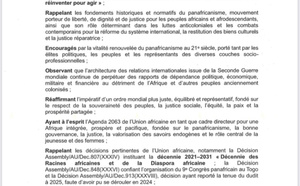 Déclaration finale du 9ᵉ Congrès panafricain : L’urgence d’un panafricanisme renouvelé
