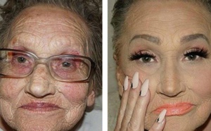 A 80 ans, elle a demandé à sa petite-fille de la maquiller pour la rendre « plus jeune » : le résultat est incroyable !
