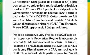 CAF : Le Sénégal sanctionné d’un forfait, la FSF saisit le TAS