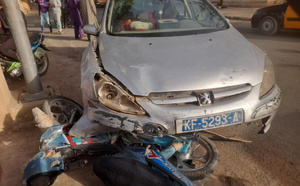 Thiès : un violent choc entre un “clando” et une moto fait une blessée grave