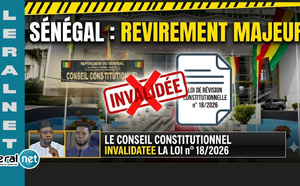Sénégal: le Conseil constitutionnel invalide la loi de révision constitutionnelle n° 18/2026