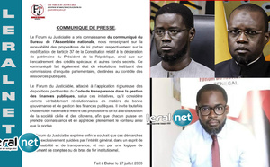 Transparence budgétaire et bonne gouvernance : Le Forum du Justiciable salue les initiatives de l’Assemblée nationale