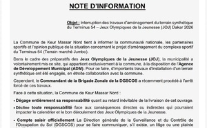 JOJ : Keur Massar Nord alerte sur l’arrêt des travaux du complexe sportif du Terminus 54