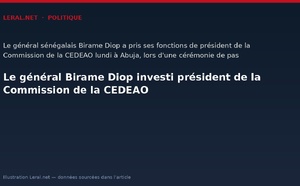 Le général Birame Diop investi président de la Commission de la CEDEAO