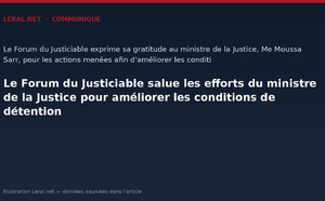 Le Forum du Justiciable salue les efforts du ministre de la Justice pour améliorer les conditions de détention