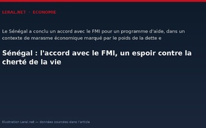 Sénégal : l'accord avec le FMI, un espoir contre la cherté de la vie