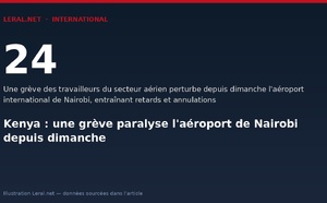 Kenya : une grève paralyse l'aéroport de Nairobi depuis dimanche
