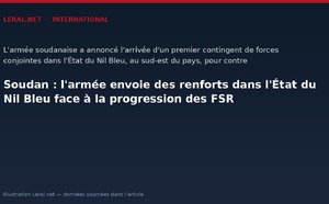 Soudan : l'armée envoie des renforts dans l'État du Nil Bleu face à la progression des FSR