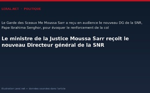 Le ministre de la Justice Moussa Sarr reçoit le nouveau Directeur général de la SNR