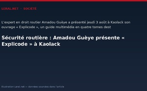 Sécurité routière : Amadou Guèye présente « Explicode » à Kaolack