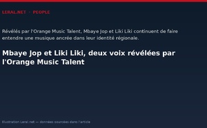Mbaye Jop et Liki Liki, deux voix révélées par l'Orange Music Talent