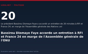 Bassirou Diomaye Faye accorde un entretien à RFI et France 24 en marge de l'Assemblée générale de l'ONU