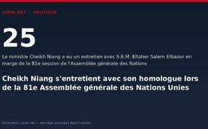 Cheikh Niang s'entretient avec son homologue lors de la 81e Assemblée générale des Nations Unies