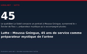 Lutte : Moussa Gningue, 45 ans de service comme préparateur mystique de l'arène