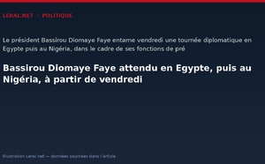 Bassirou Diomaye Faye attendu en Egypte, puis au Nigéria, à partir de vendredi