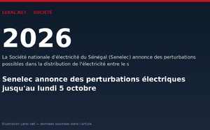 Senelec annonce des perturbations électriques jusqu'au lundi 5 octobre