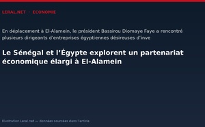 Le Sénégal et l’Égypte explorent un partenariat économique élargi à El-Alamein