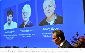 Le prix Nobel de médecine est décerné à Karl Deisseroth, Peter Hegemann et Georg Nagel