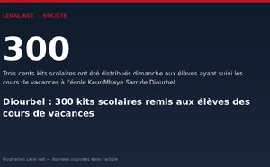 Diourbel : 300 kits scolaires remis aux élèves des cours de vacances